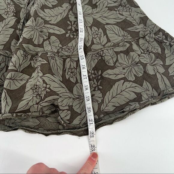 Caslon linen ruffle skirt drawstring XS leaf tiered hem Nordstrom knee length - Picture 6 of 6
